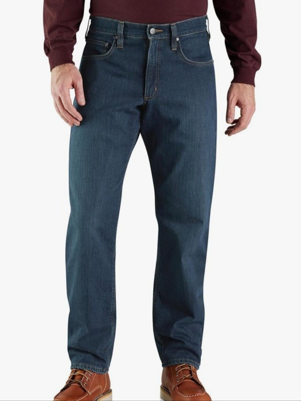 Carhartt Holter Fleece Lined Dark Wash Relaxed Fit Jeans Denim Mens Size 36 x 34